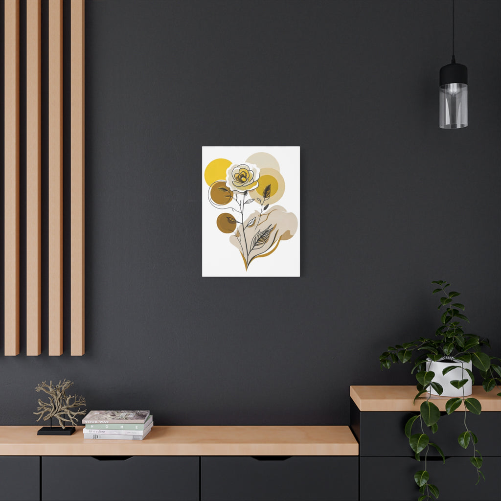 Yellow Abstract Floral Wall Art Canvas