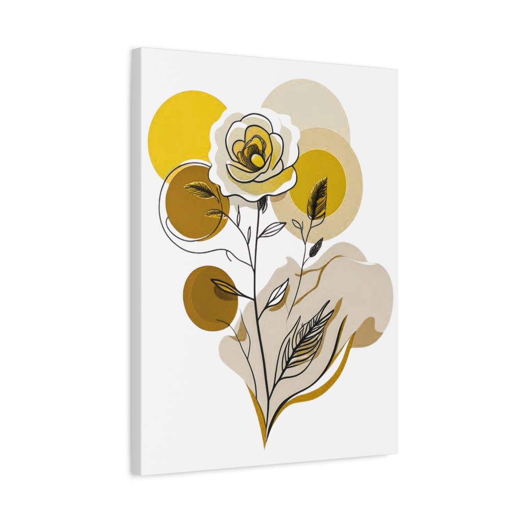 Yellow Abstract Floral Wall Art Canvas