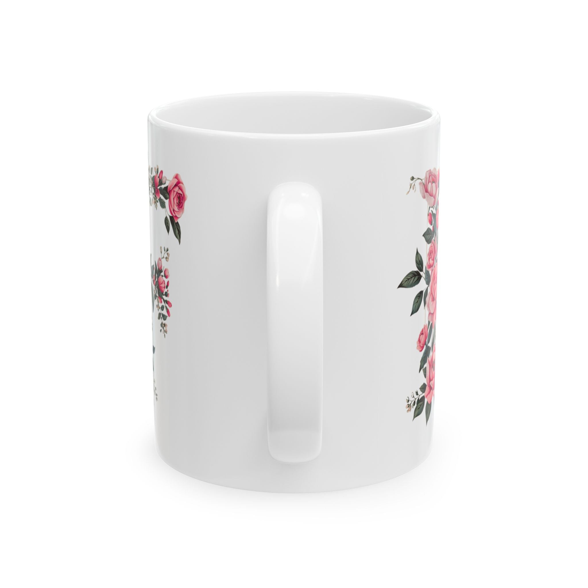 Floral Letter F Ceramic Coffee Mug  (11oz, 15oz)