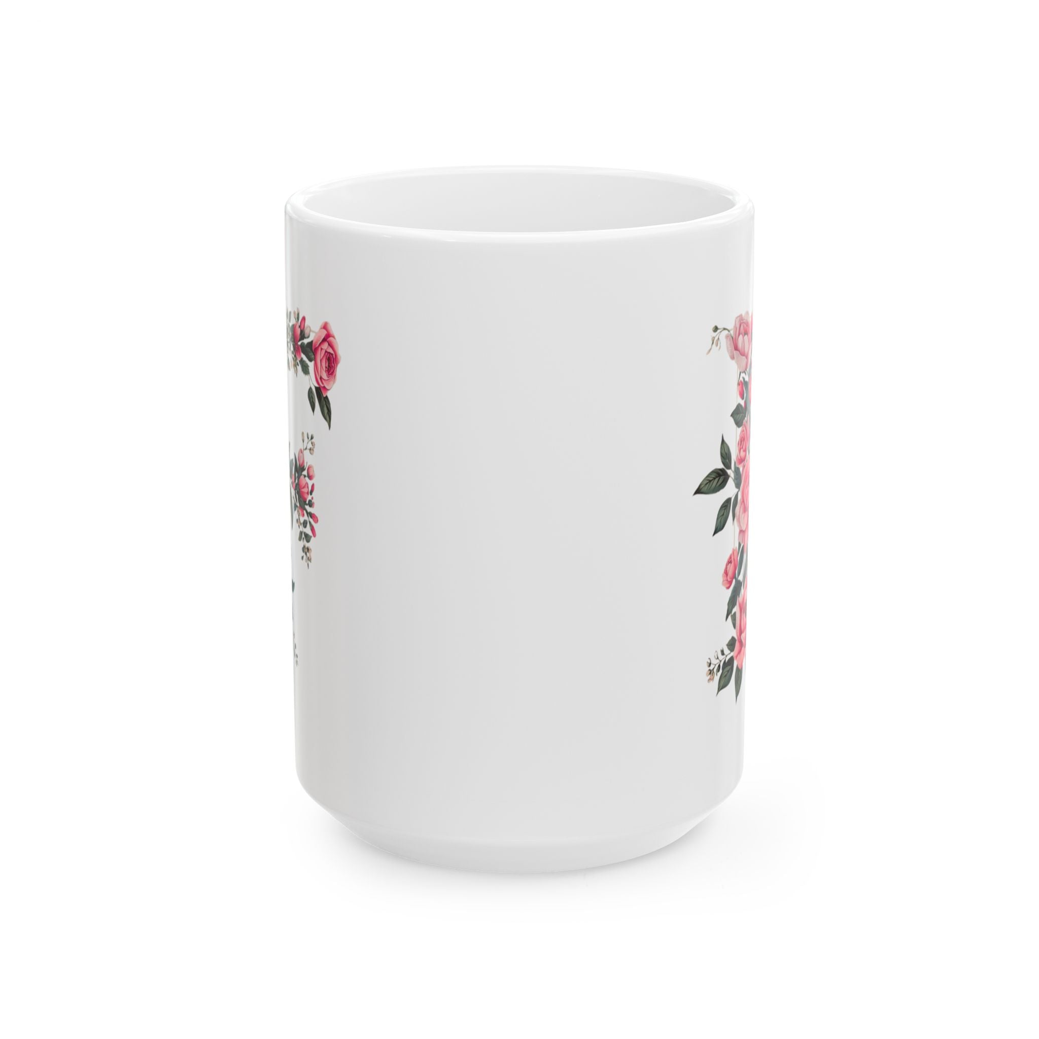 Floral Letter F Ceramic Coffee Mug  (11oz, 15oz)