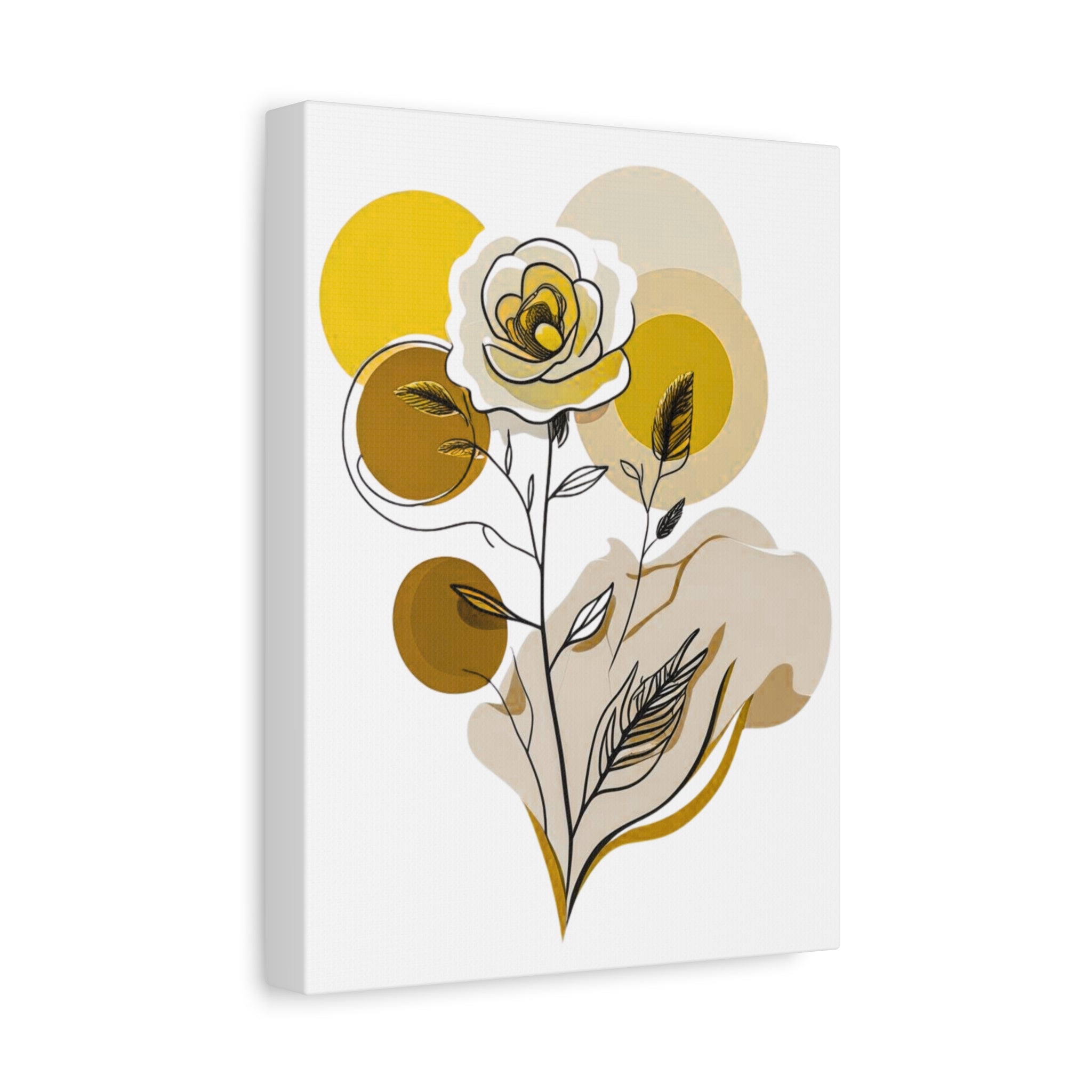 Yellow Abstract Floral Wall Art Canvas