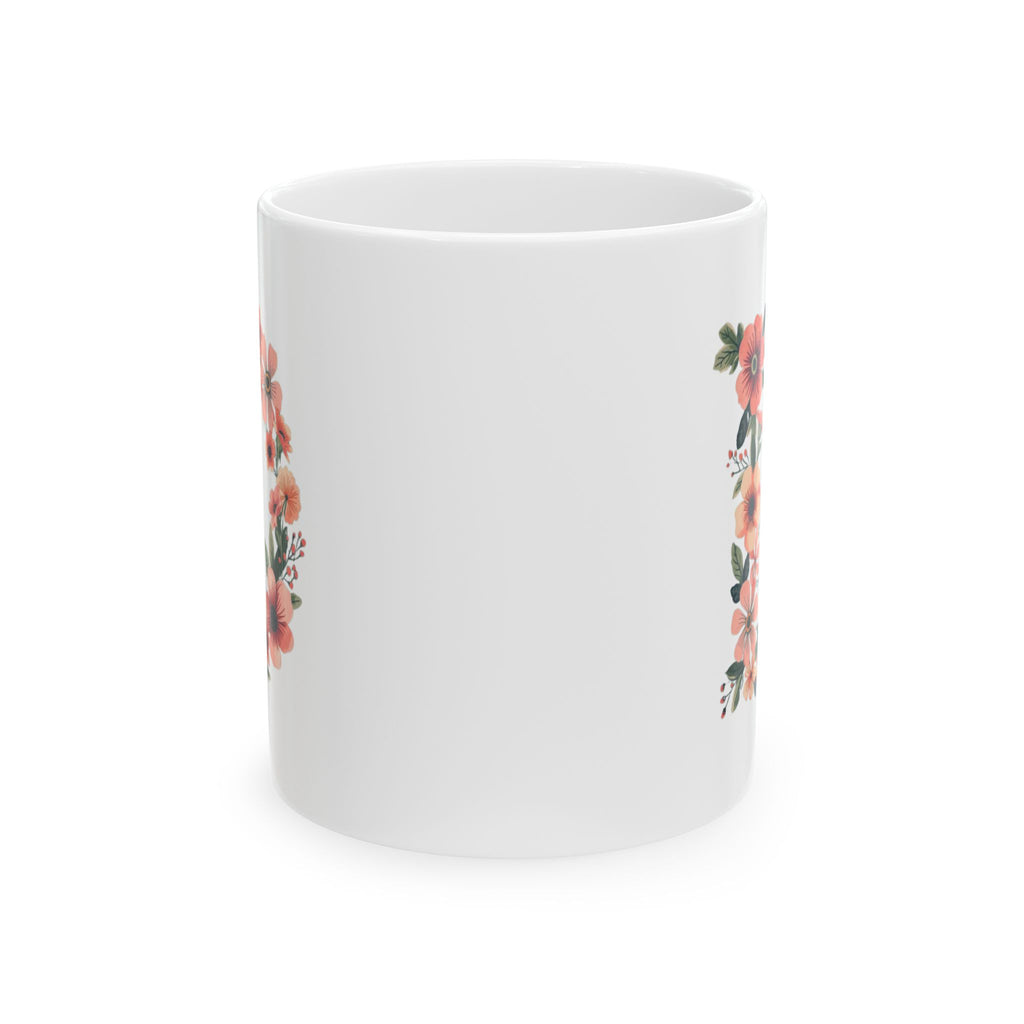 Floral Letter D Ceramic Coffee Mug  (11oz & 15oz)