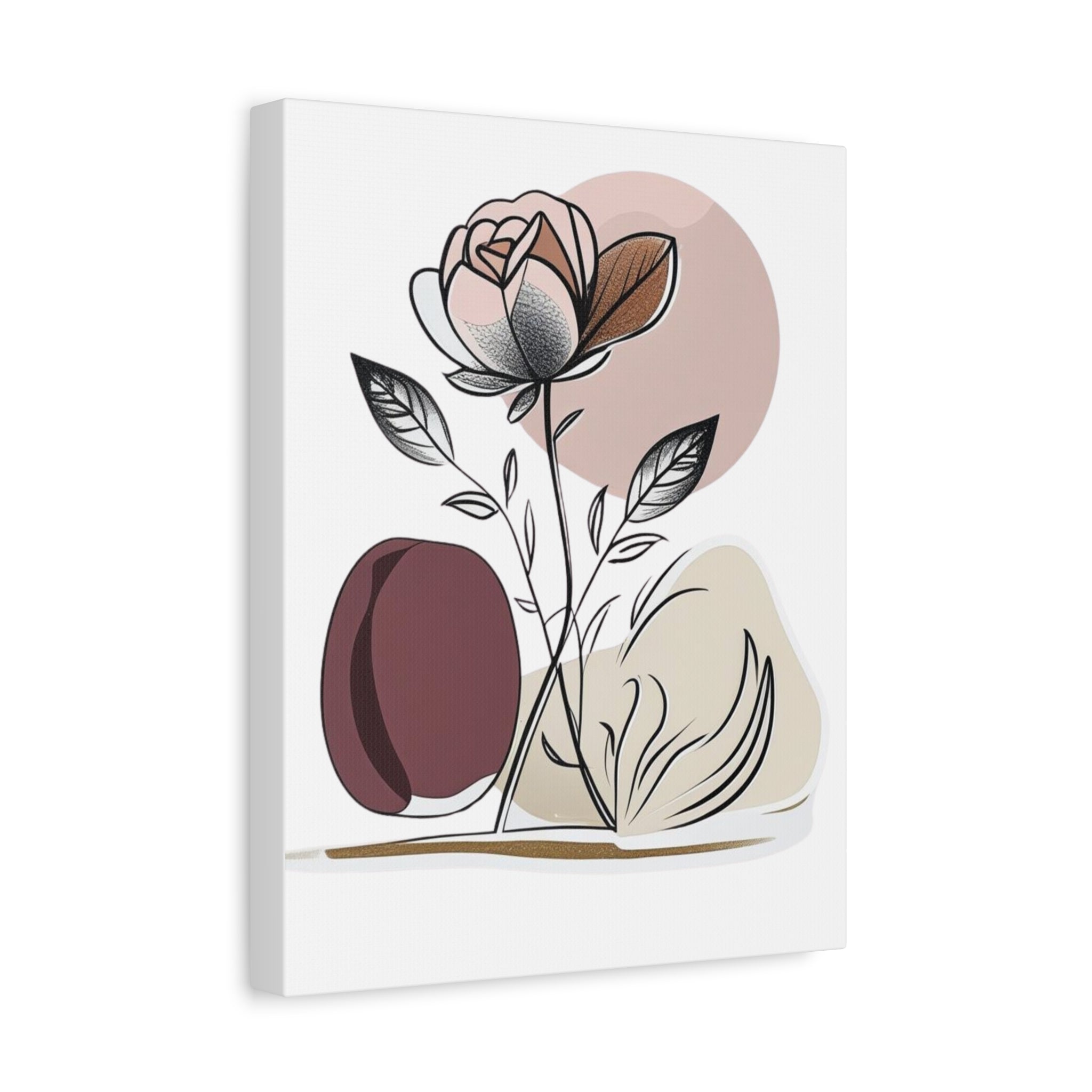 Brown Abstract Floral Wall Art Canvas