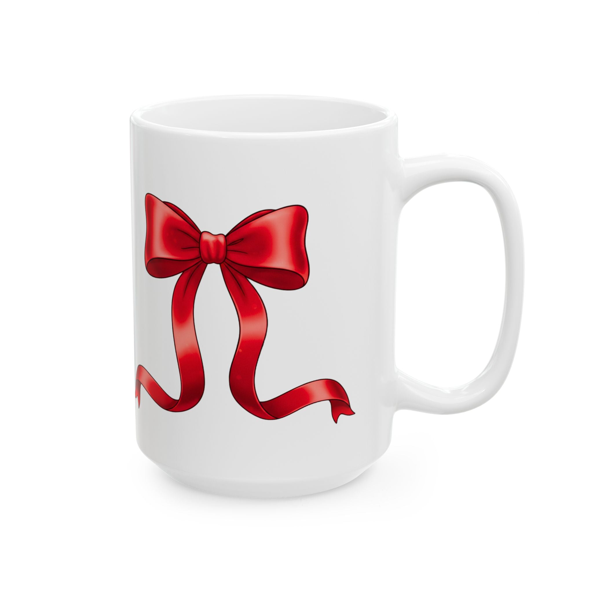 Red Ribbon Ceramic Coffee Mug (11oz, 15oz)