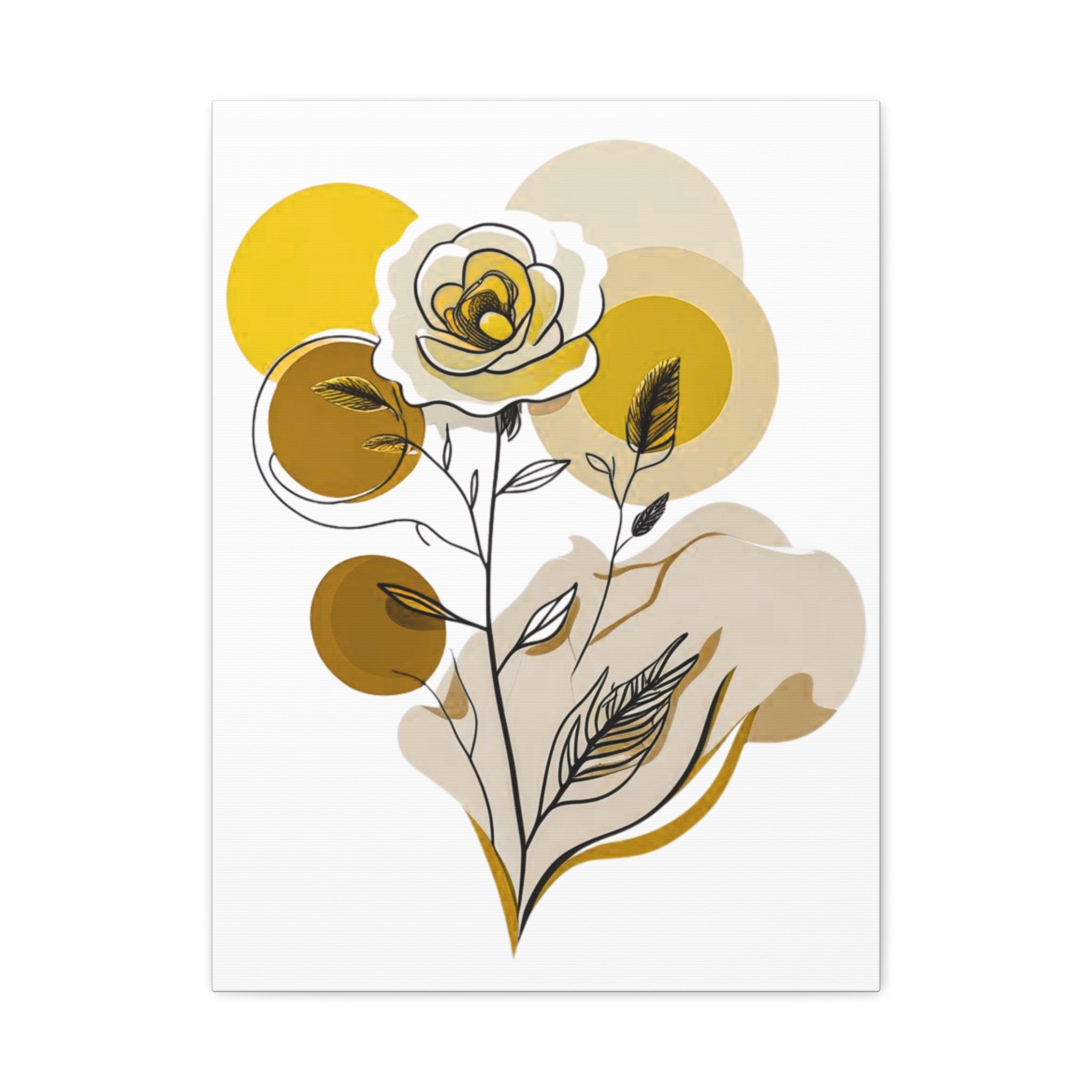 Yellow Abstract Floral Wall Art Canvas