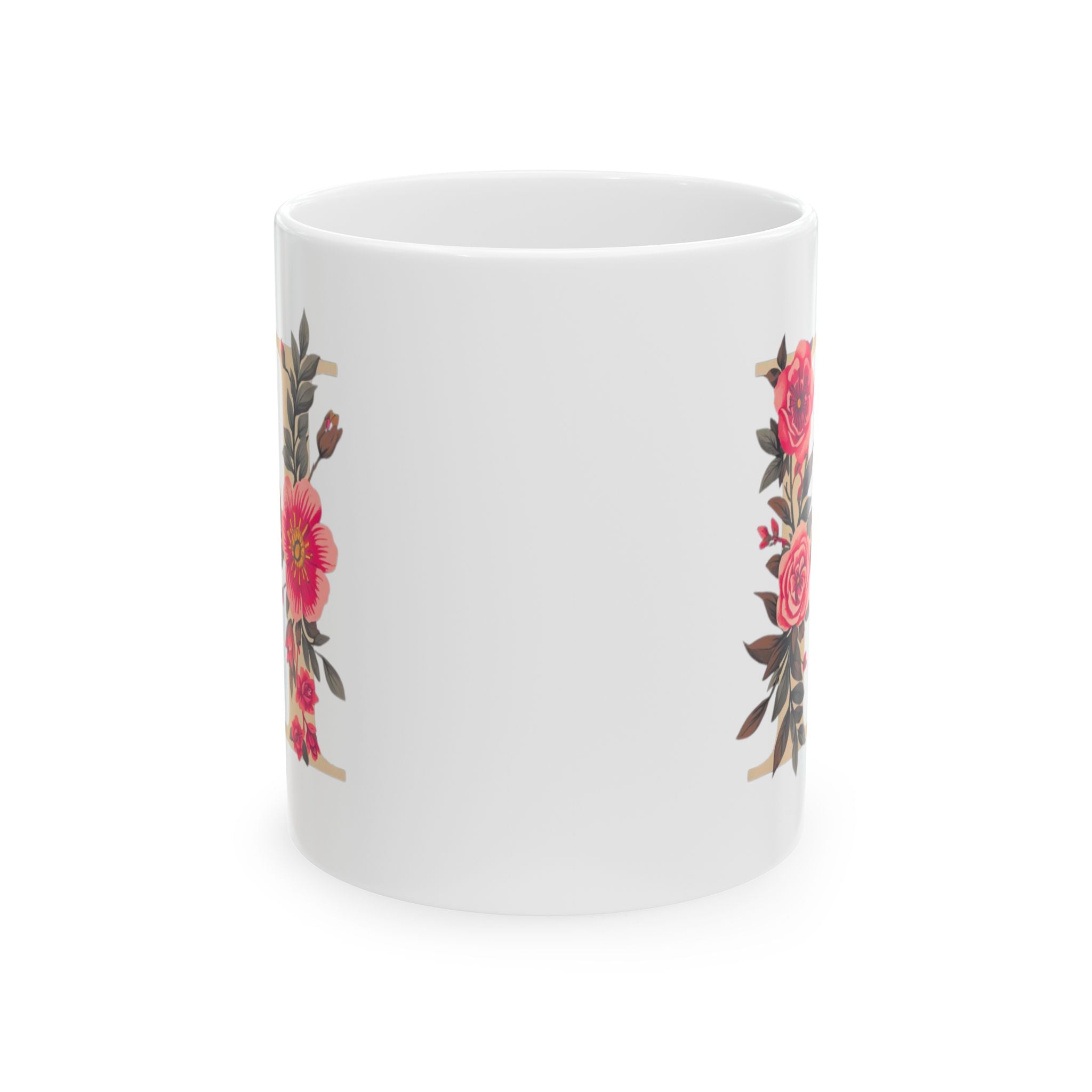 Floral Letter H Ceramic Mug (11oz & 15oz)