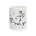 Line Art "Thank You" Phrase Ceramic Coffee Mug. (11oz & 15oz)