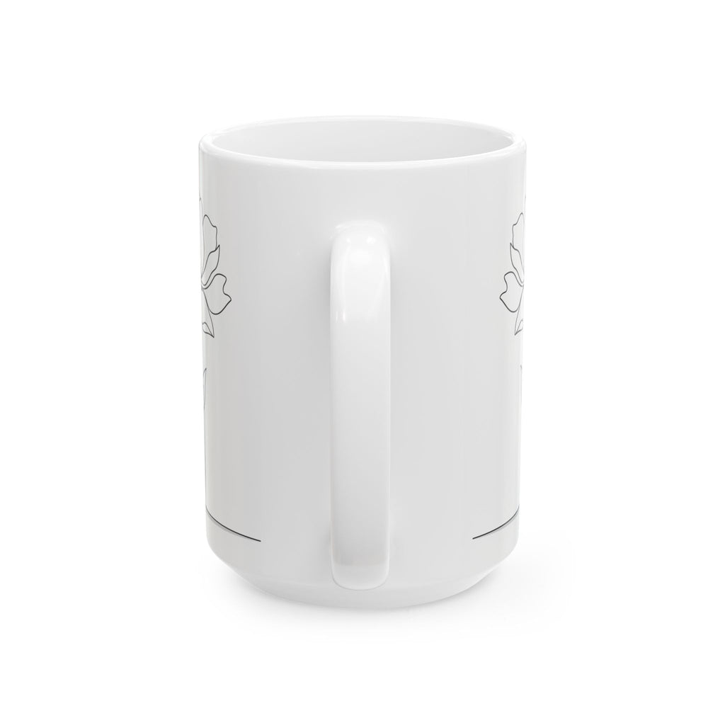 Minimal Line Art Floral Ceramic Coffee Mug (11oz/15oz)