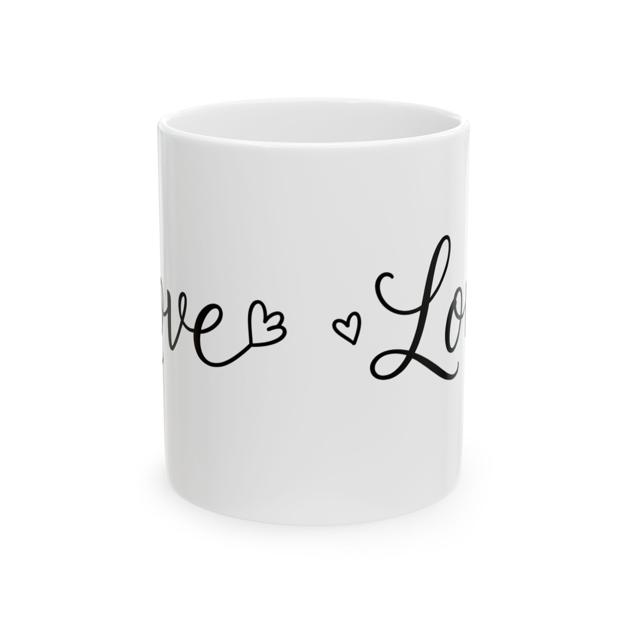 Minimal Love text Ceramic Coffee Mug (11oz & 15oz)