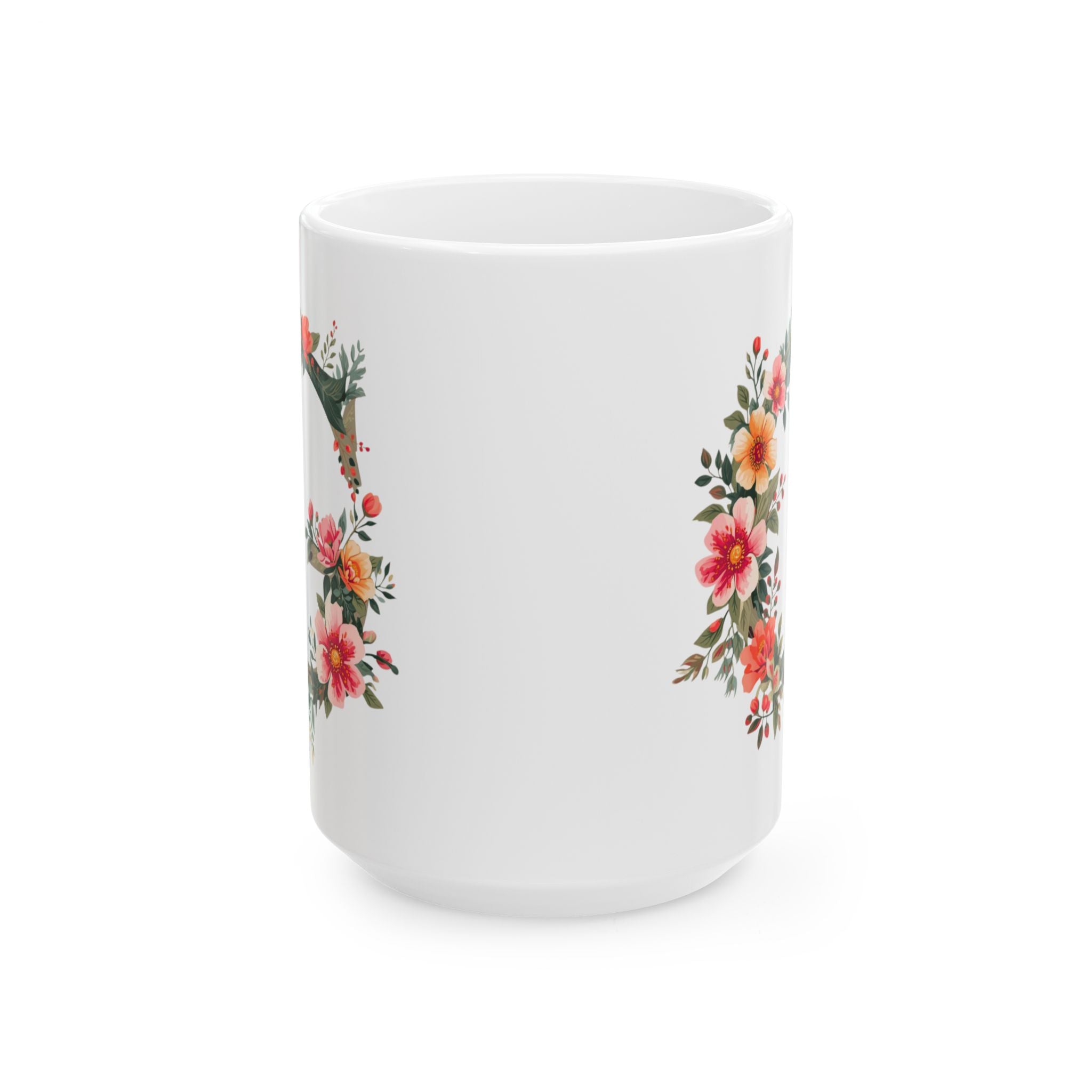 Floral Letter G Ceramic Coffee Mug  (11oz, 15oz)