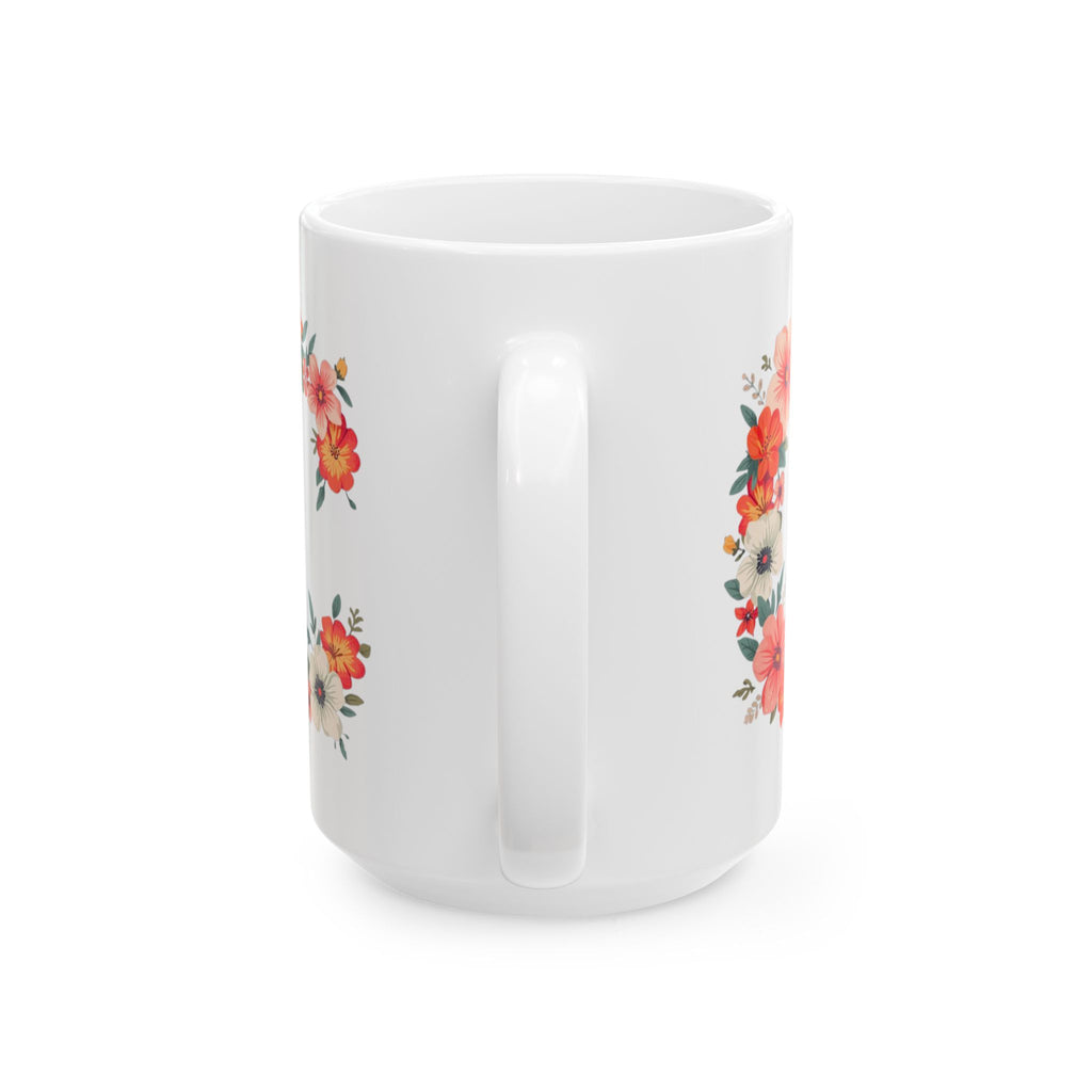 Floral Letter C Ceramic Coffee Mug  (11oz & 15oz)