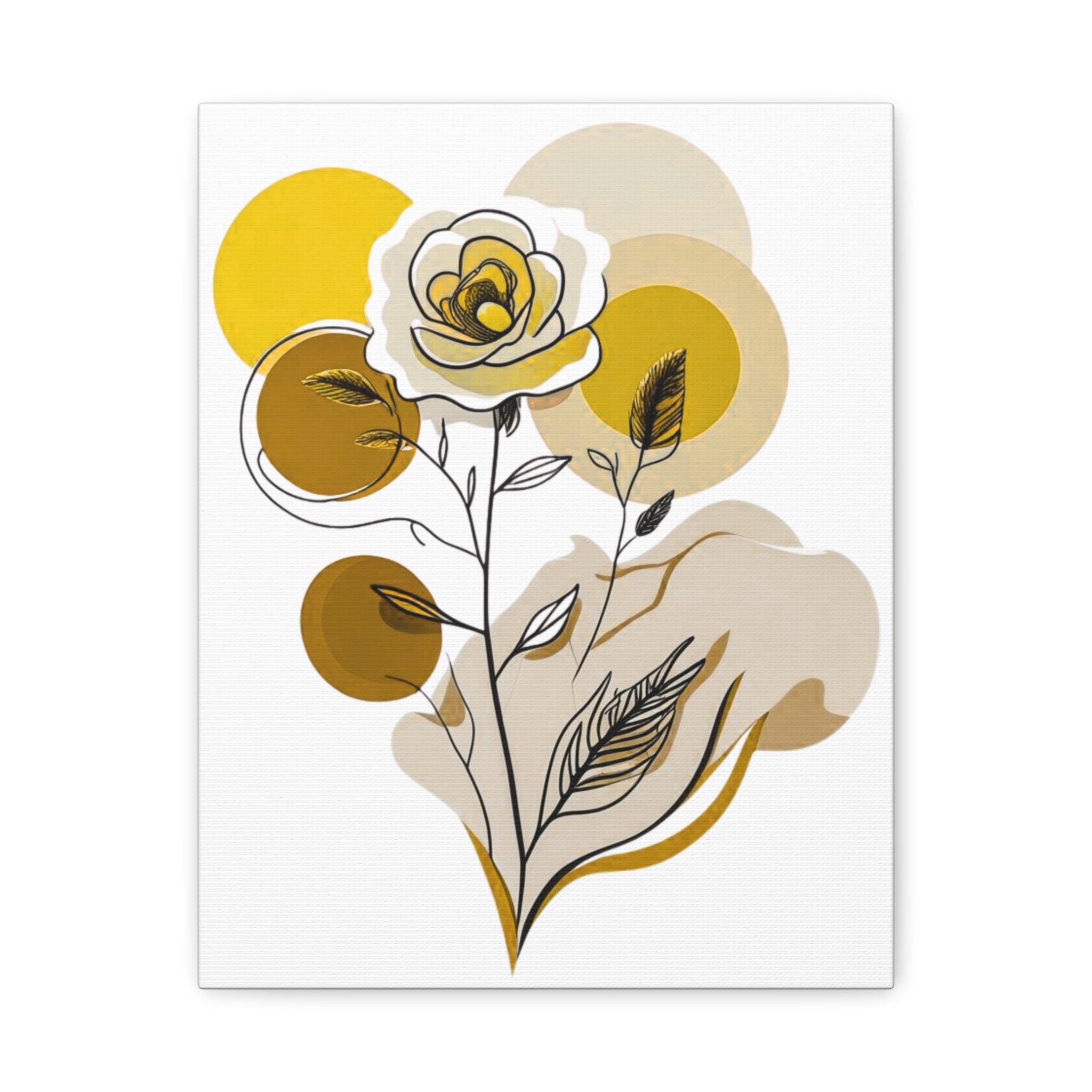 Yellow Abstract Floral Wall Art Canvas
