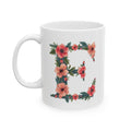 Floral Letter E Ceramic Coffee Mug  (11oz & 15oz)