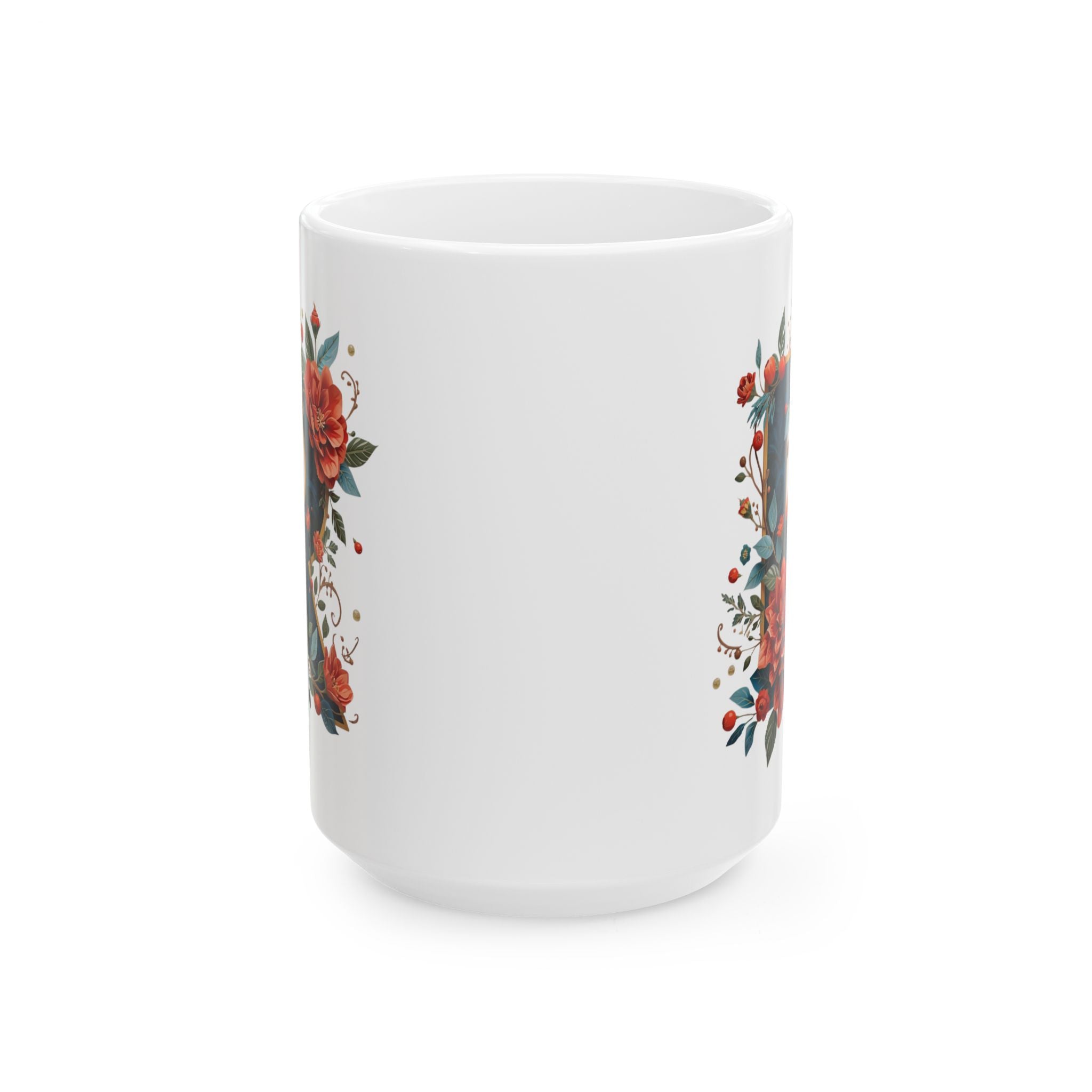 Floral Letter R Ceramic Mug 11oz/15oz