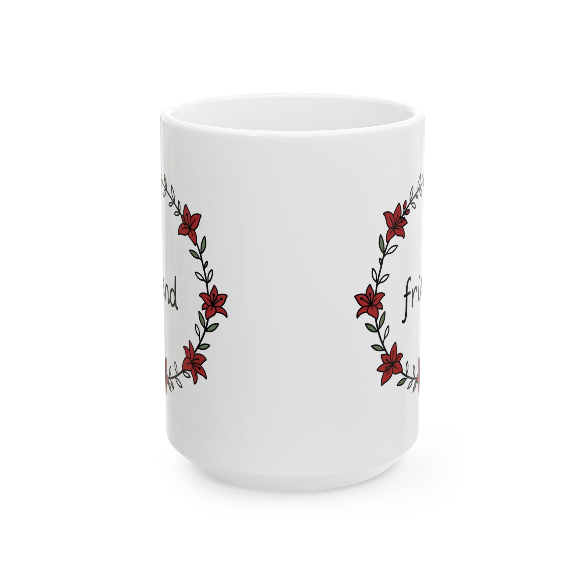 Friendly Floral Vine Ceramic Mug, (11oz, 15oz)