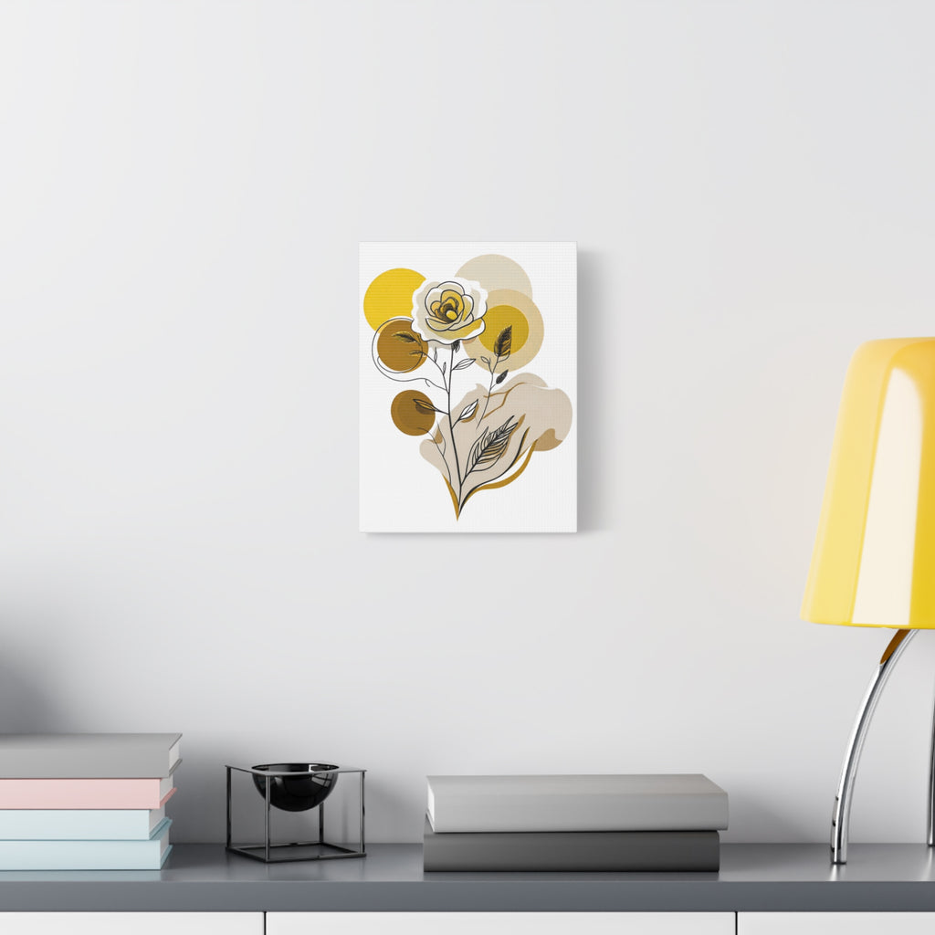 Yellow Abstract Floral Wall Art Canvas