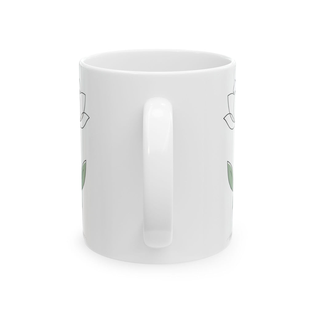 Floral Line Art Ceramic Coffee Mug-lotus (11oz & 15oz)