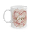 Ceramic Coffee Mug with Pink Breast Cancer Ribbon (11oz/15oz)