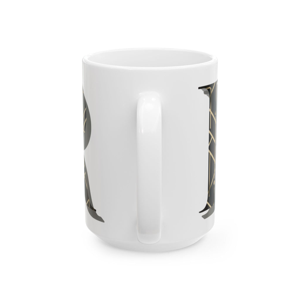 Elegant & Modern Letter R Ceramic Coffee Mug (11oz, 15oz)