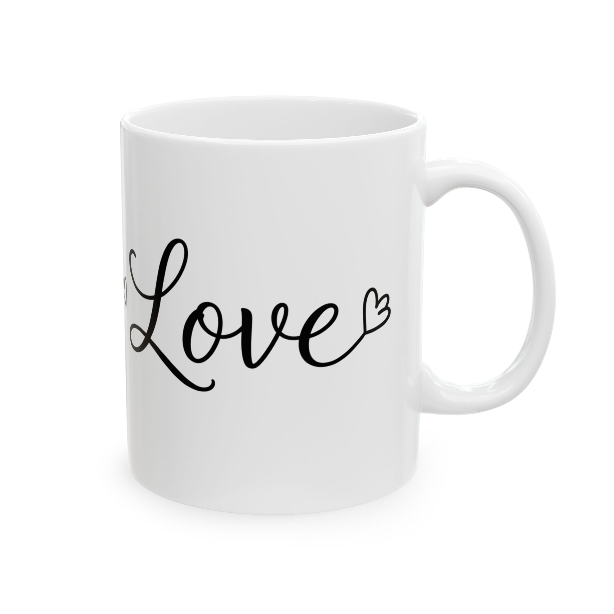 Minimal Love text Ceramic Coffee Mug (11oz & 15oz)