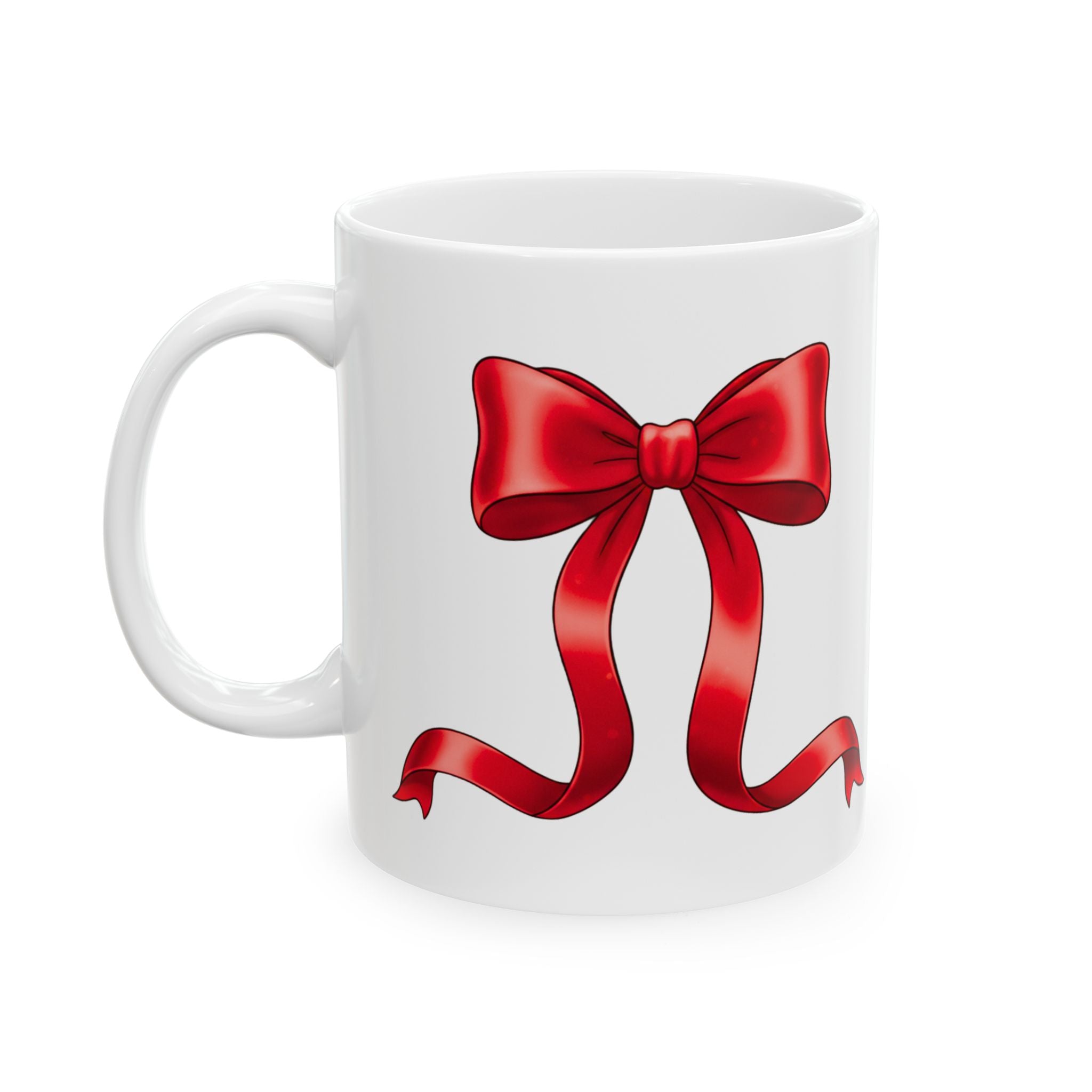 Red Ribbon Ceramic Coffee Mug (11oz, 15oz)