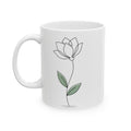 Floral Line Art Ceramic Coffee Mug-lotus (11oz & 15oz)