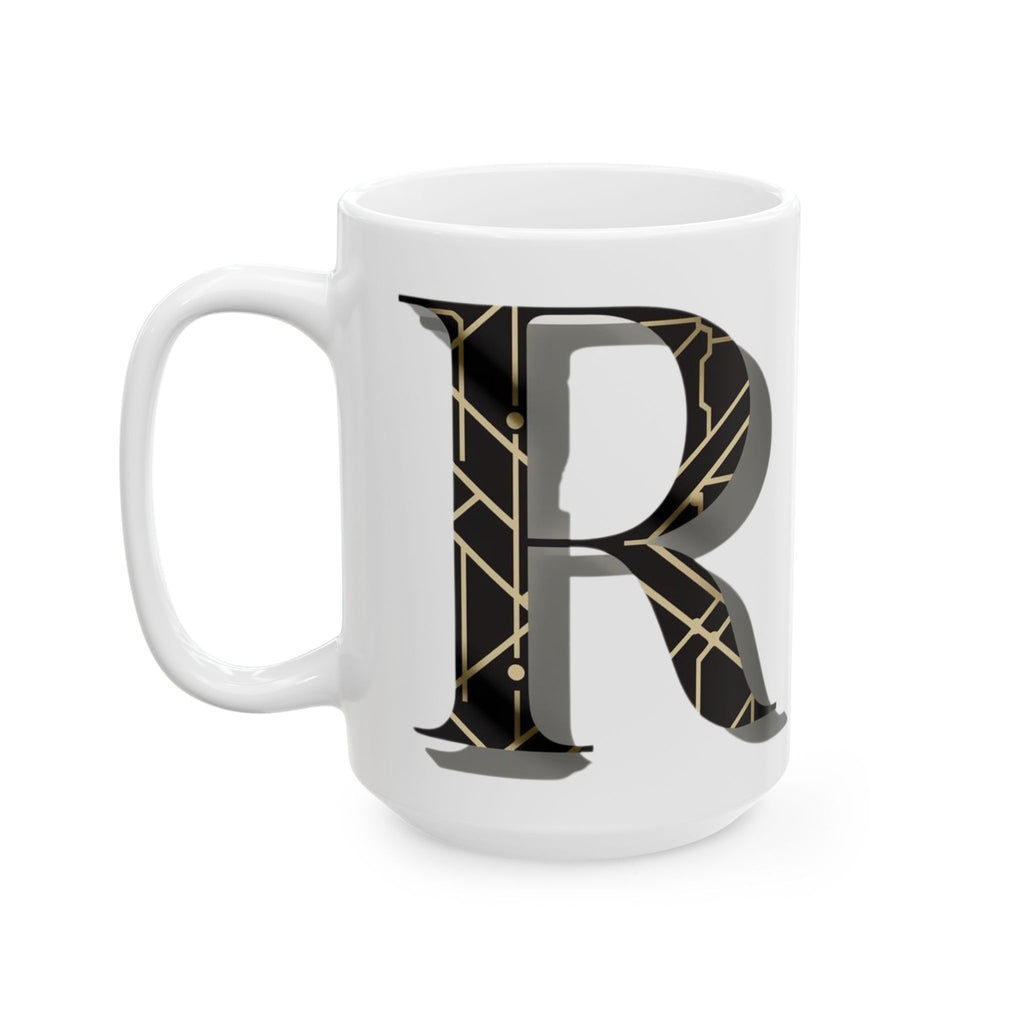 Elegant & Modern Letter R Ceramic Coffee Mug (11oz, 15oz)