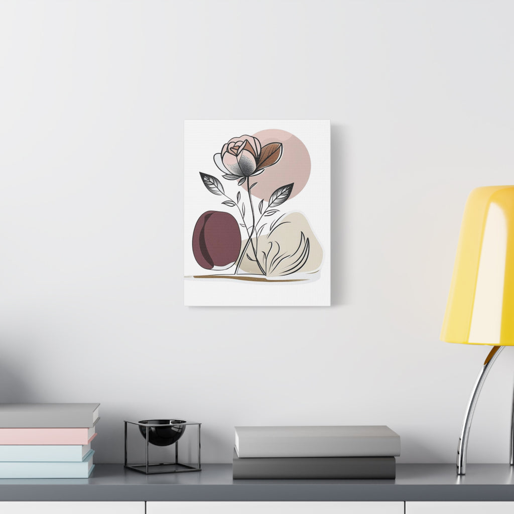 Brown Abstract Floral Wall Art Canvas