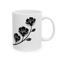 Minimal Black Flower Ceramic Coffee Mug (11oz & 15oz)