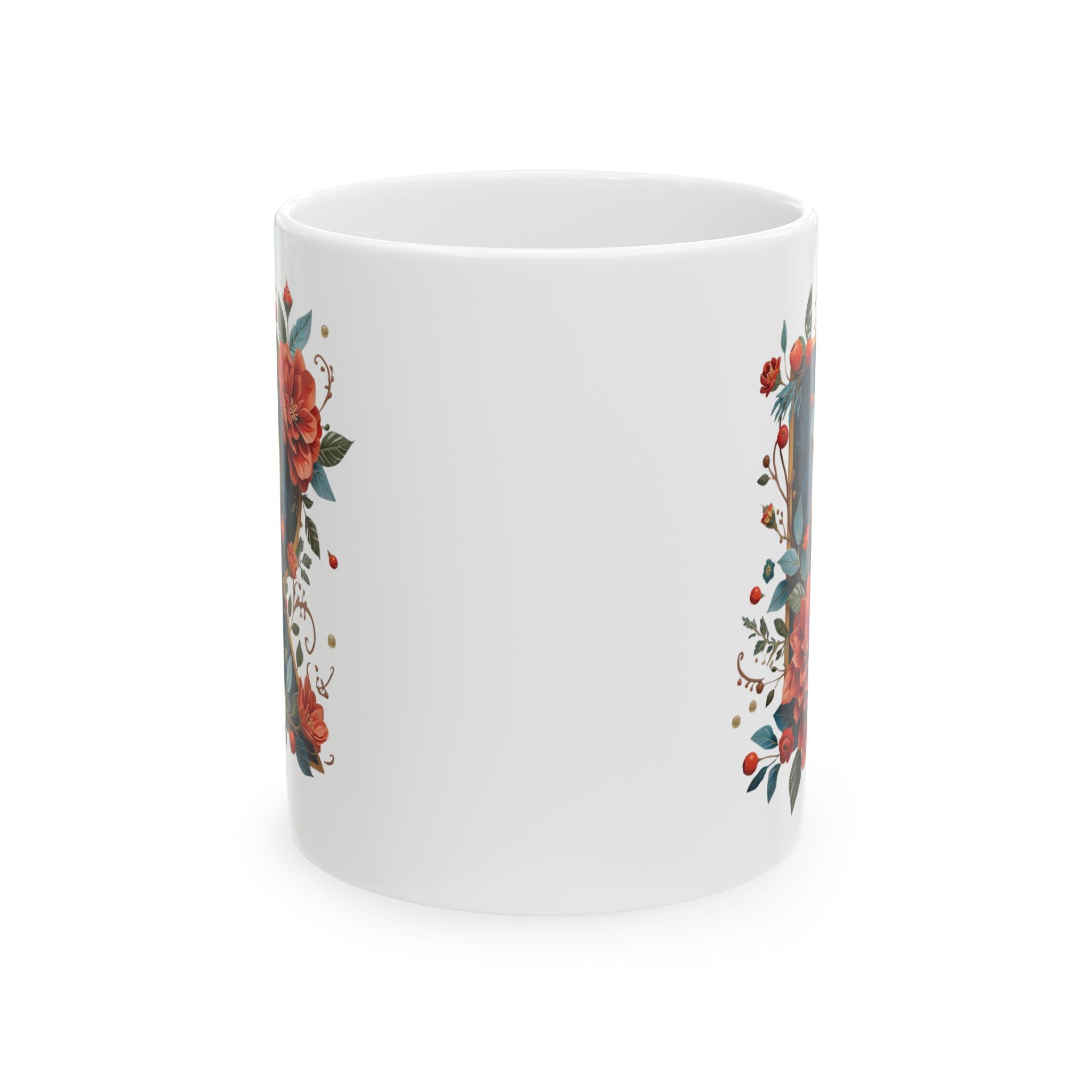 Floral Letter R Ceramic Mug 11oz/15oz