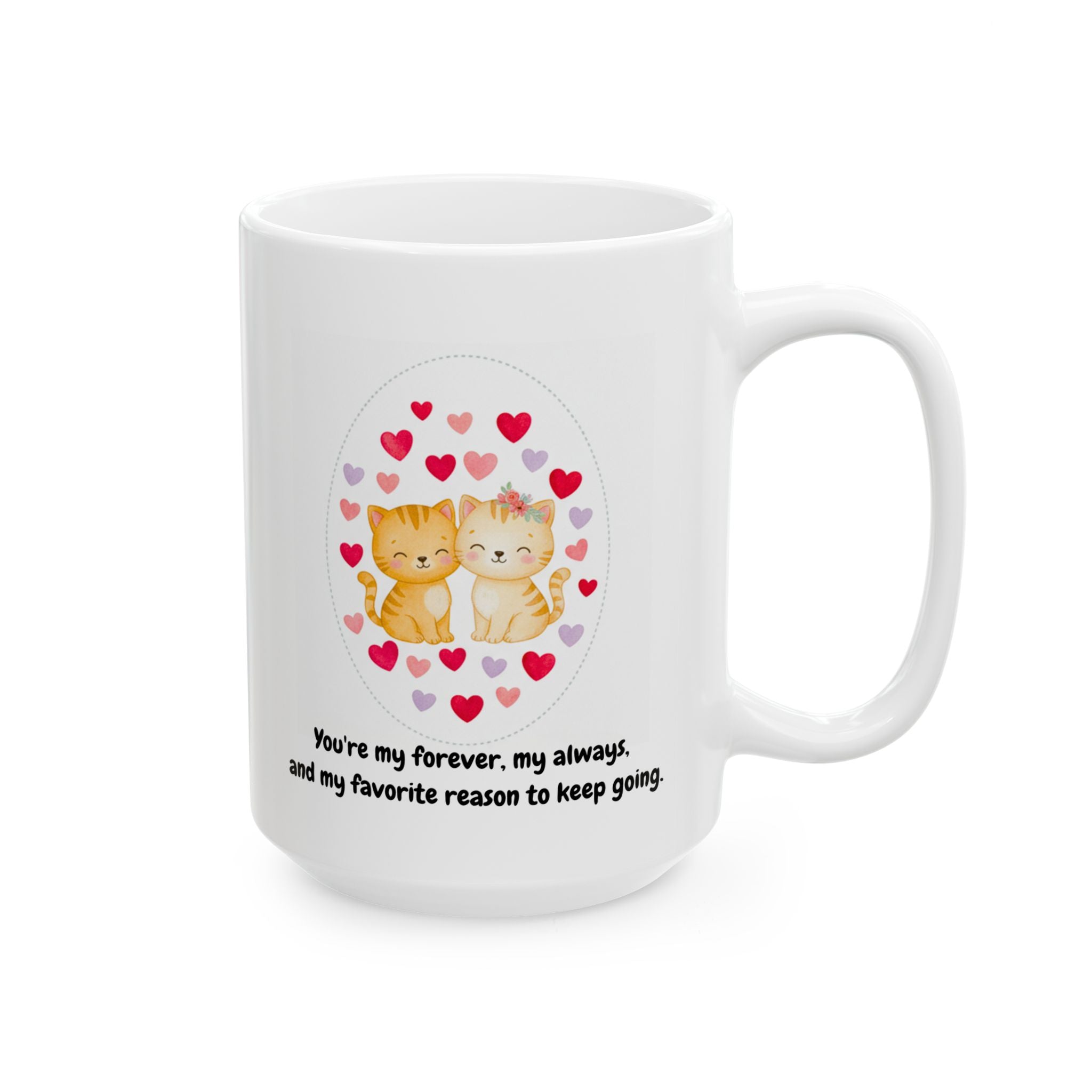 Romantic Couple of Kittens Ceramic Coffee Mug (11oz-15oz)