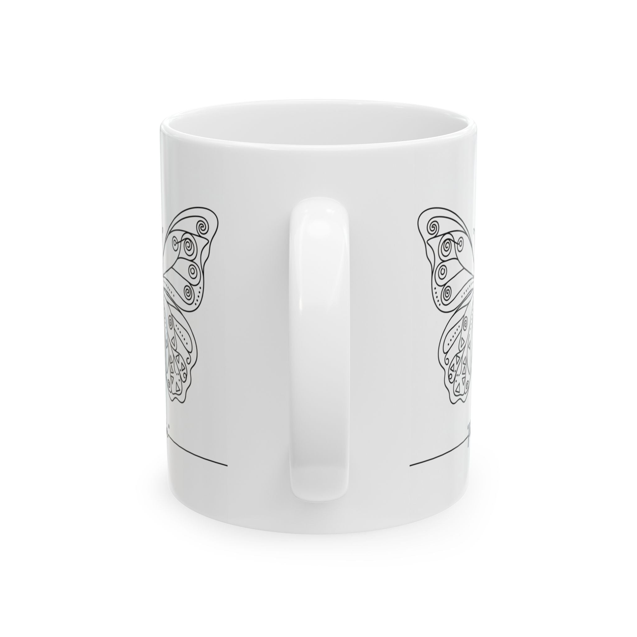 Butterfly Line Art Ceramic Coffee Mug(11oz & 15oz)