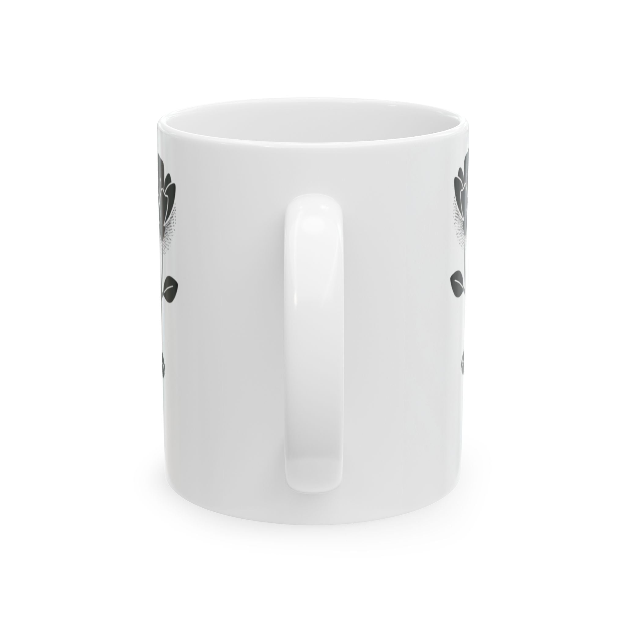 Minimal Black Flower Ceramic Coffee Mug (11oz & 15oz)