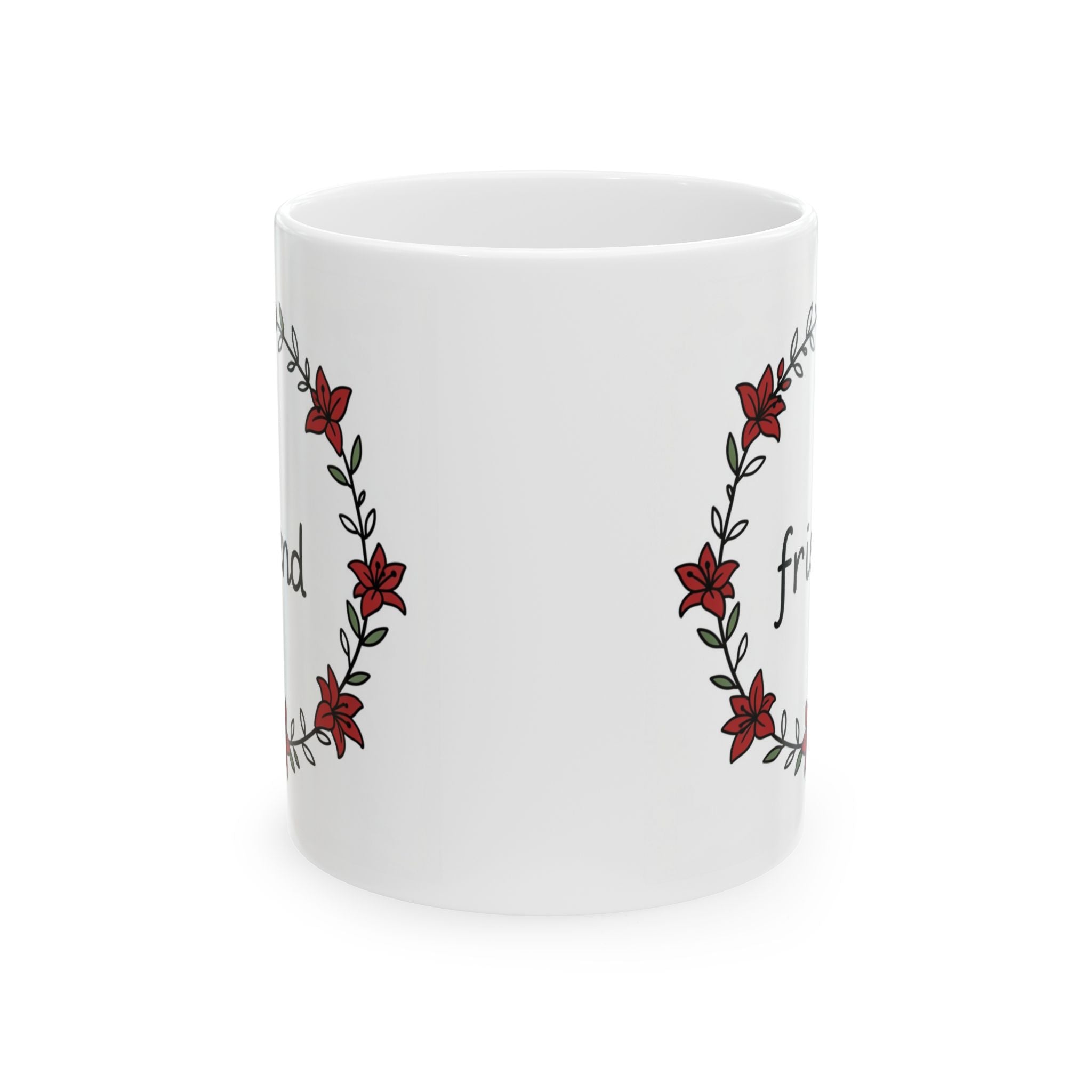 Friendly Floral Vine Ceramic Mug, (11oz, 15oz)