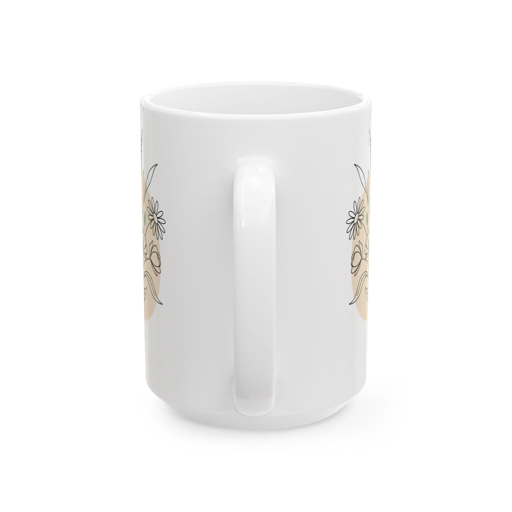 Floral Line Art Arrangement Ceramic Coffee Mug (11oz, 15oz)