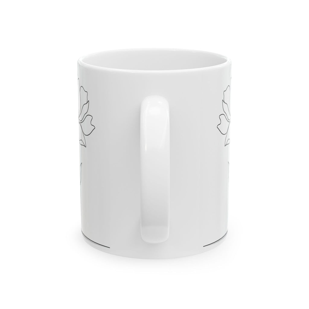 Minimal Line Art Floral Ceramic Coffee Mug (11oz/15oz)