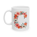 Floral Letter C Ceramic Coffee Mug  (11oz & 15oz)