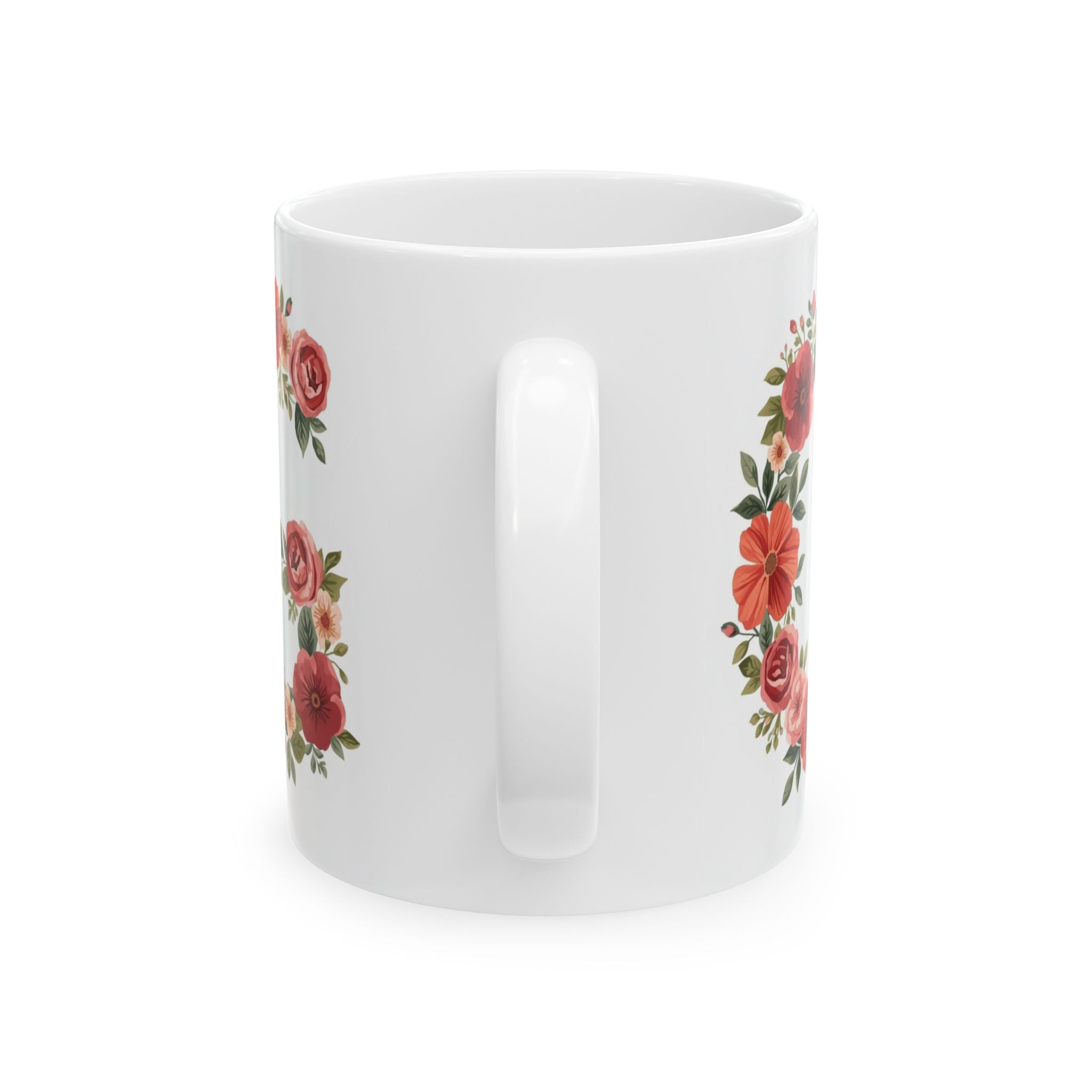 Floral Letter G Ceramic Coffee Mug  (11oz & 15oz)