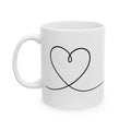 Minimal Heart Line Art Ceramic Coffee Mug (11oz, 15oz)