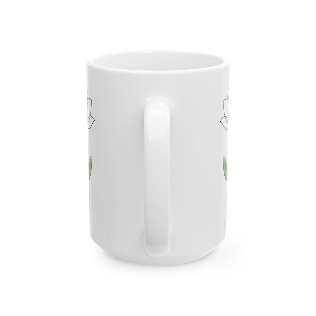 Floral Line Art Ceramic Coffee Mug-lotus (11oz & 15oz)