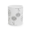 Minimal Line Art Daisy Ceramic Coffee Mug(11oz, 15oz)