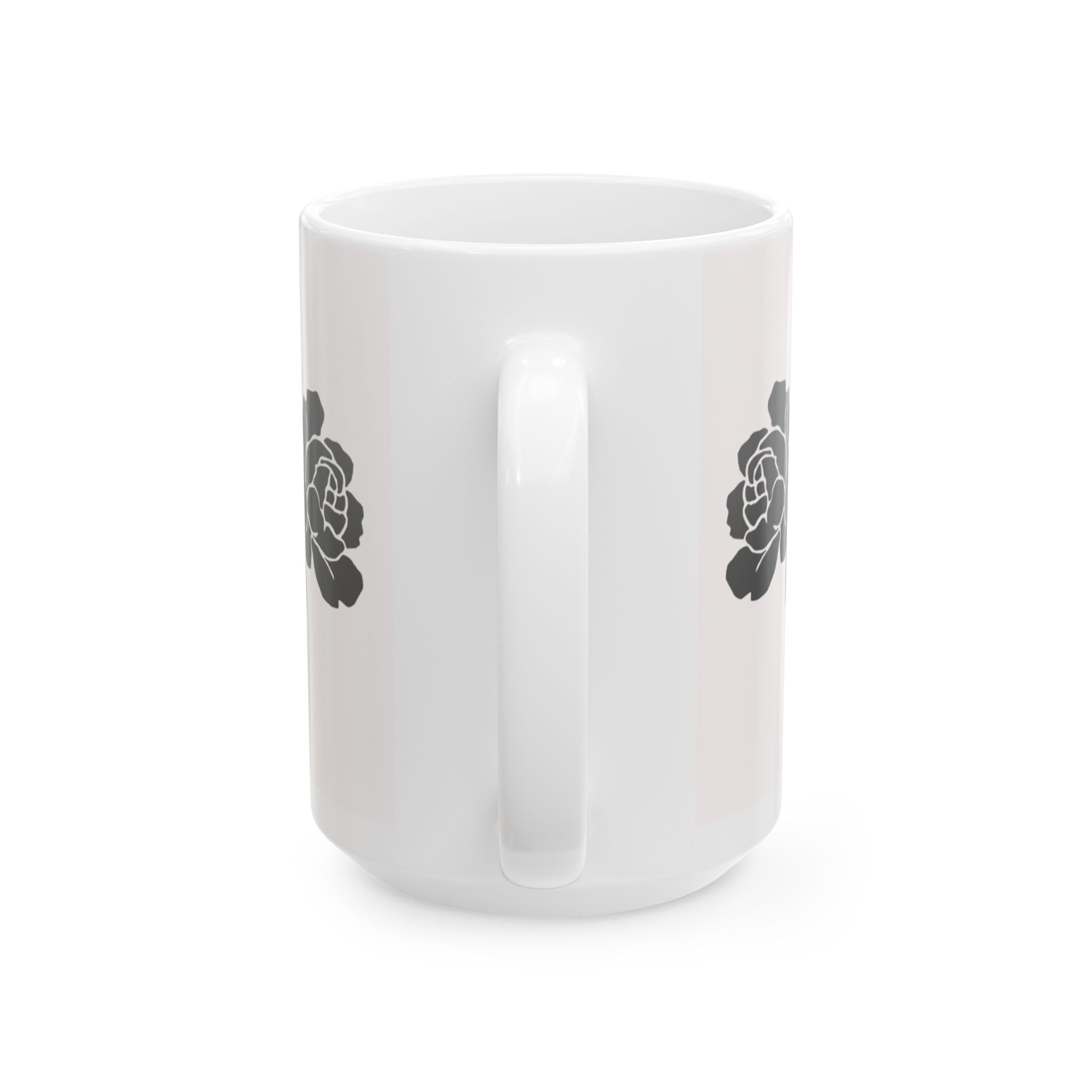 Black Floral Minimal Vine Ceramic Coffee Mug (11oz & 15oz)