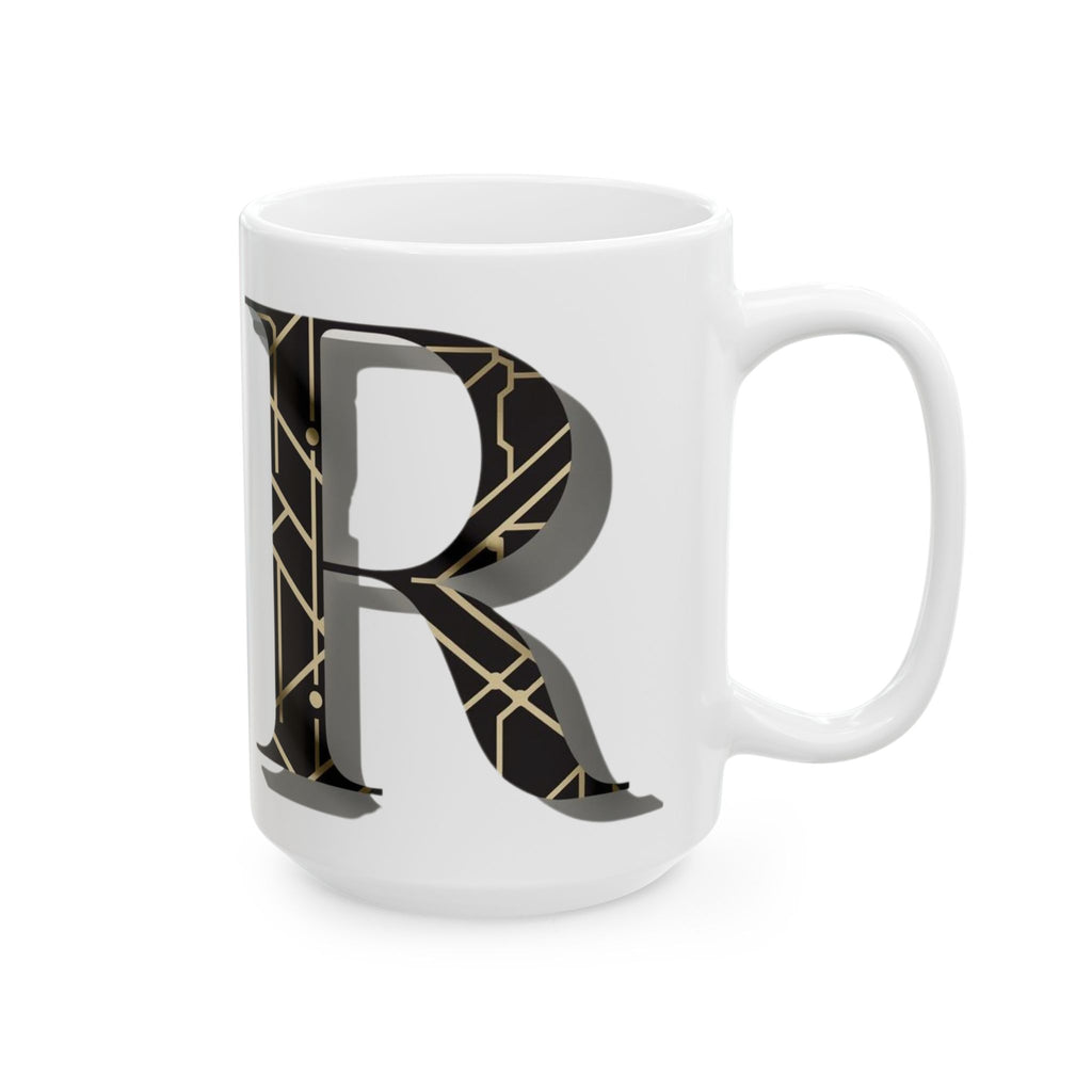 Elegant & Modern Letter R Ceramic Coffee Mug (11oz, 15oz)