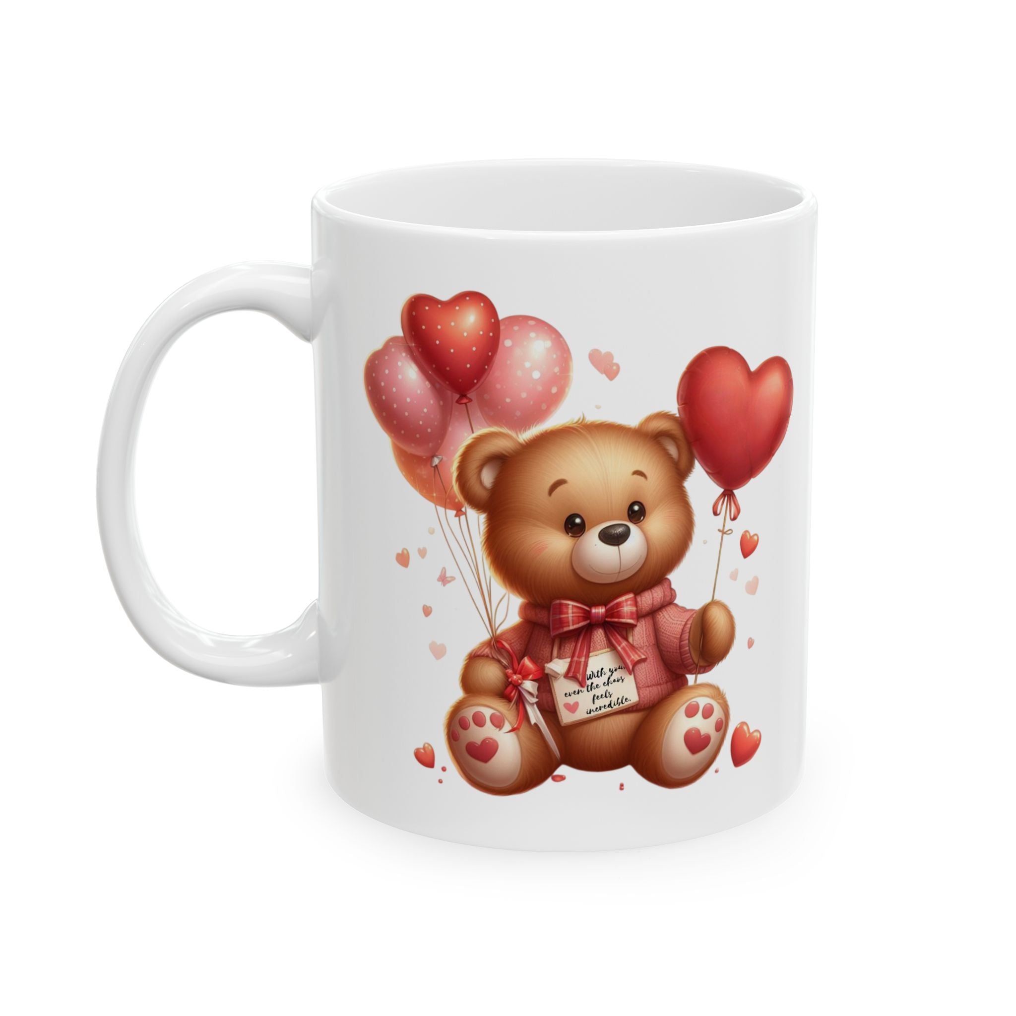 Romantic Teddy Bear Ceramic Coffee Mug / Cup (11oz/15oz)