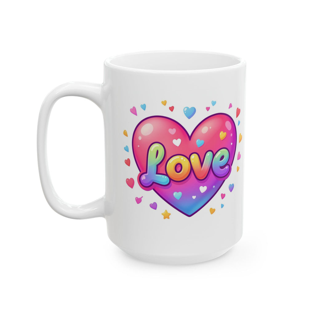 Love-Heart Ceramic Coffee Mug (11oz & 15oz)