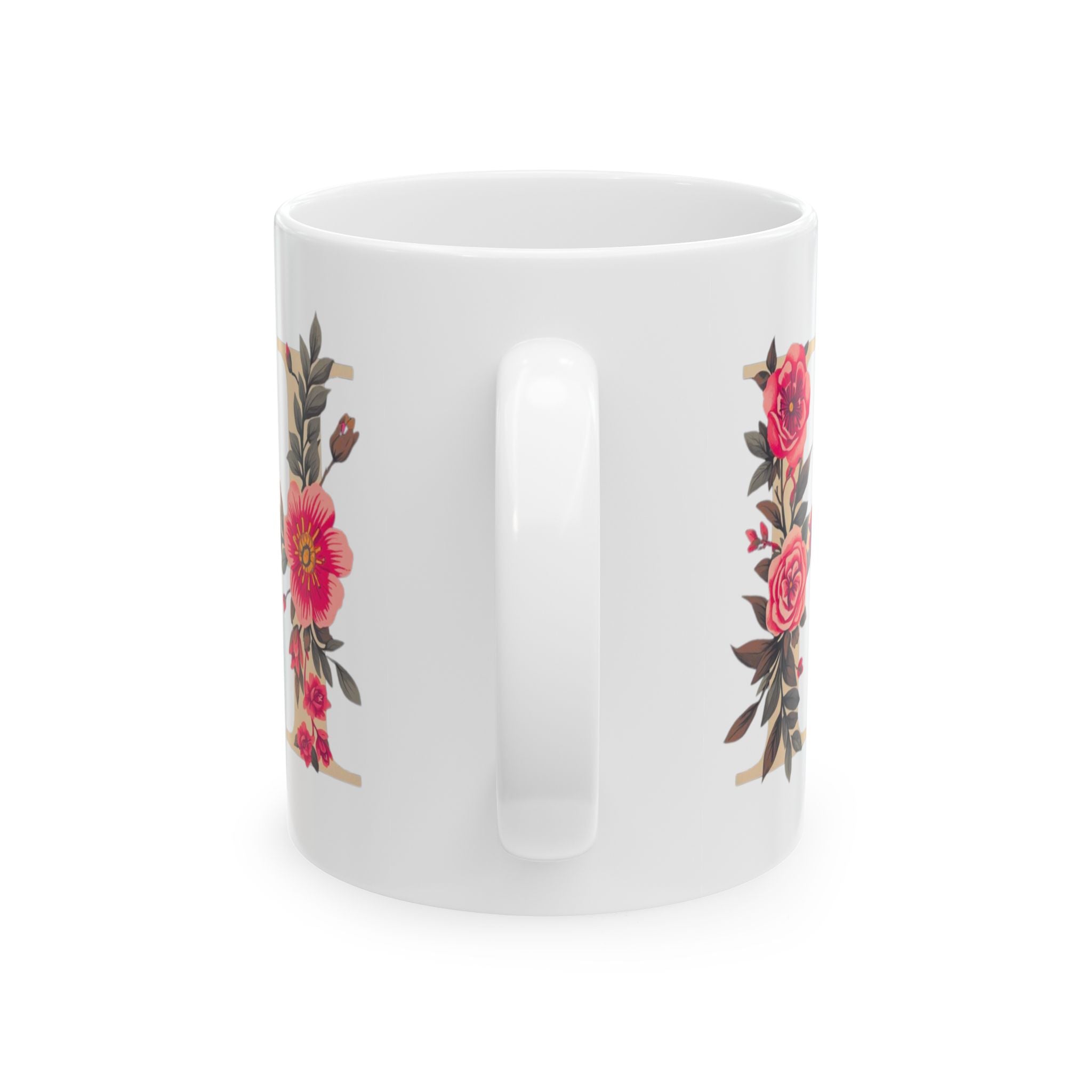 Floral Letter H Ceramic Mug (11oz & 15oz)