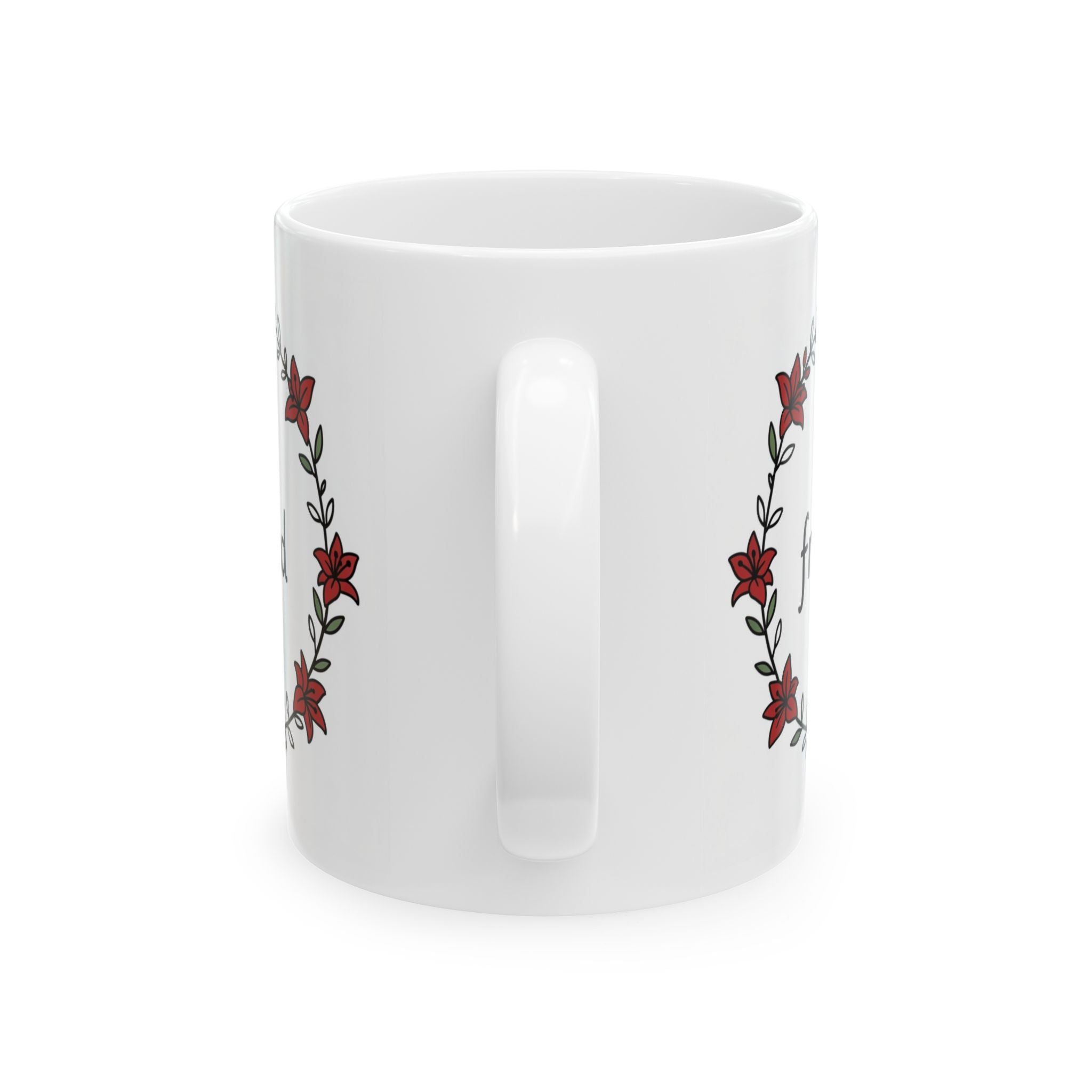 Friendly Floral Vine Ceramic Mug, (11oz, 15oz)
