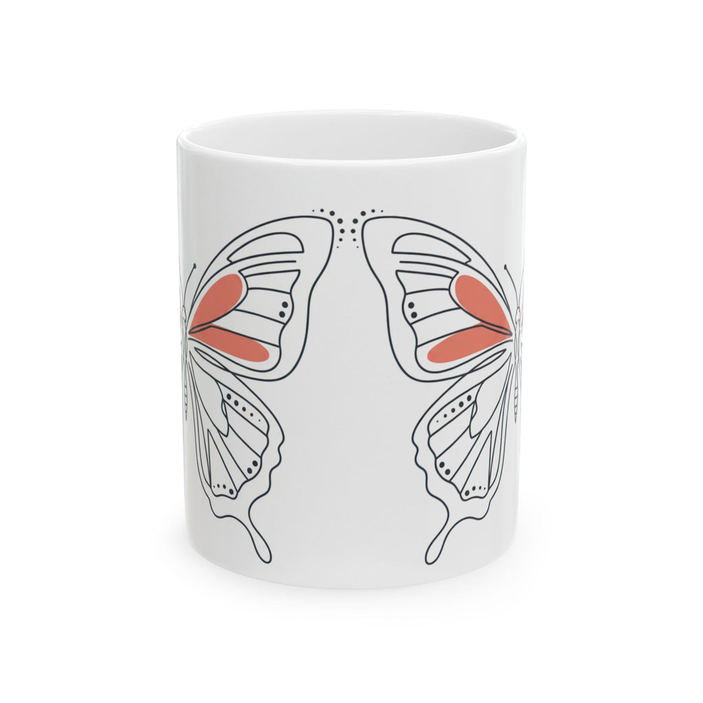 Art Line Butterfly Ceramic Coffee Mug  (11oz, 15oz)