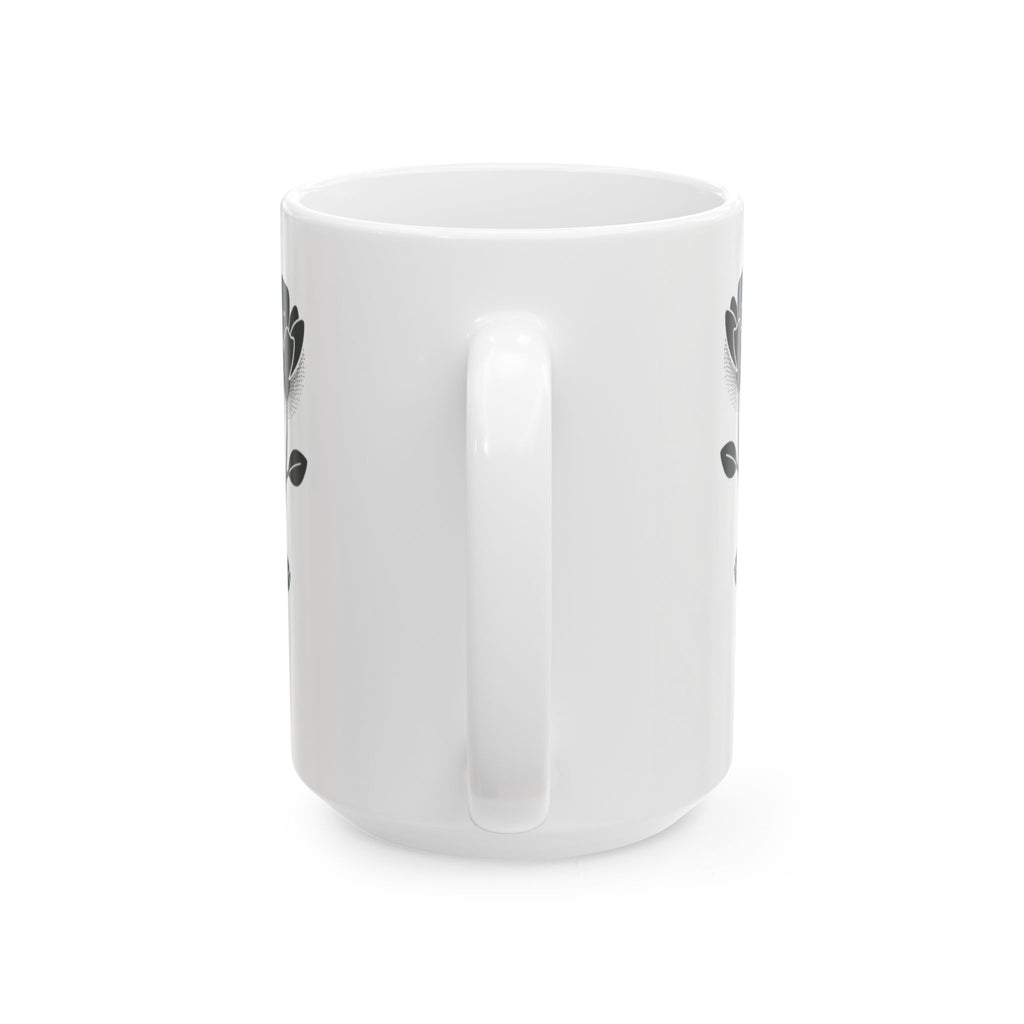 Minimal Black Flower Ceramic Coffee Mug (11oz & 15oz)