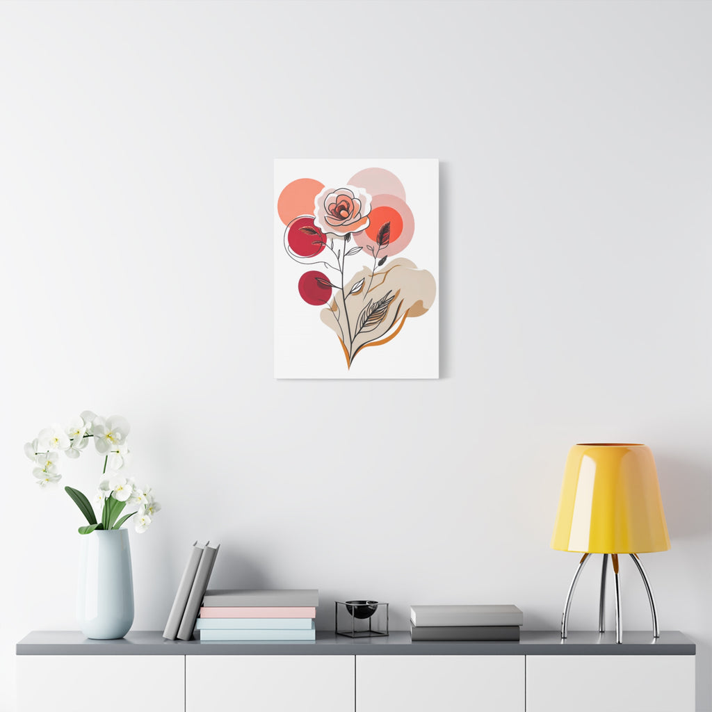 Orange Modern Abstract Floral Canvas Wall Art